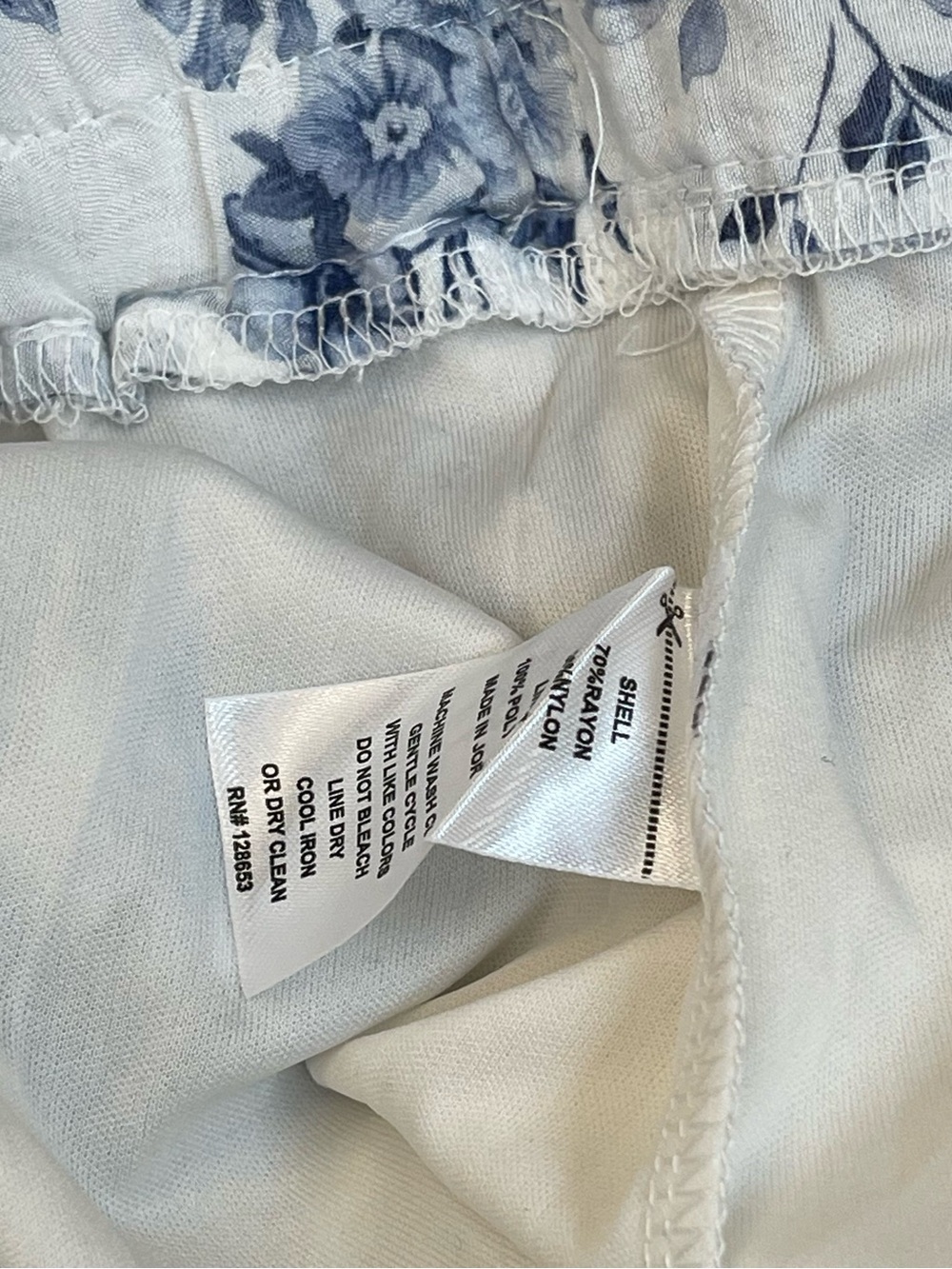 Boho Chic CottageCore Feminine Women's White Blue Floral Tiered Maxi Skirt XL - Picture 15 of 15